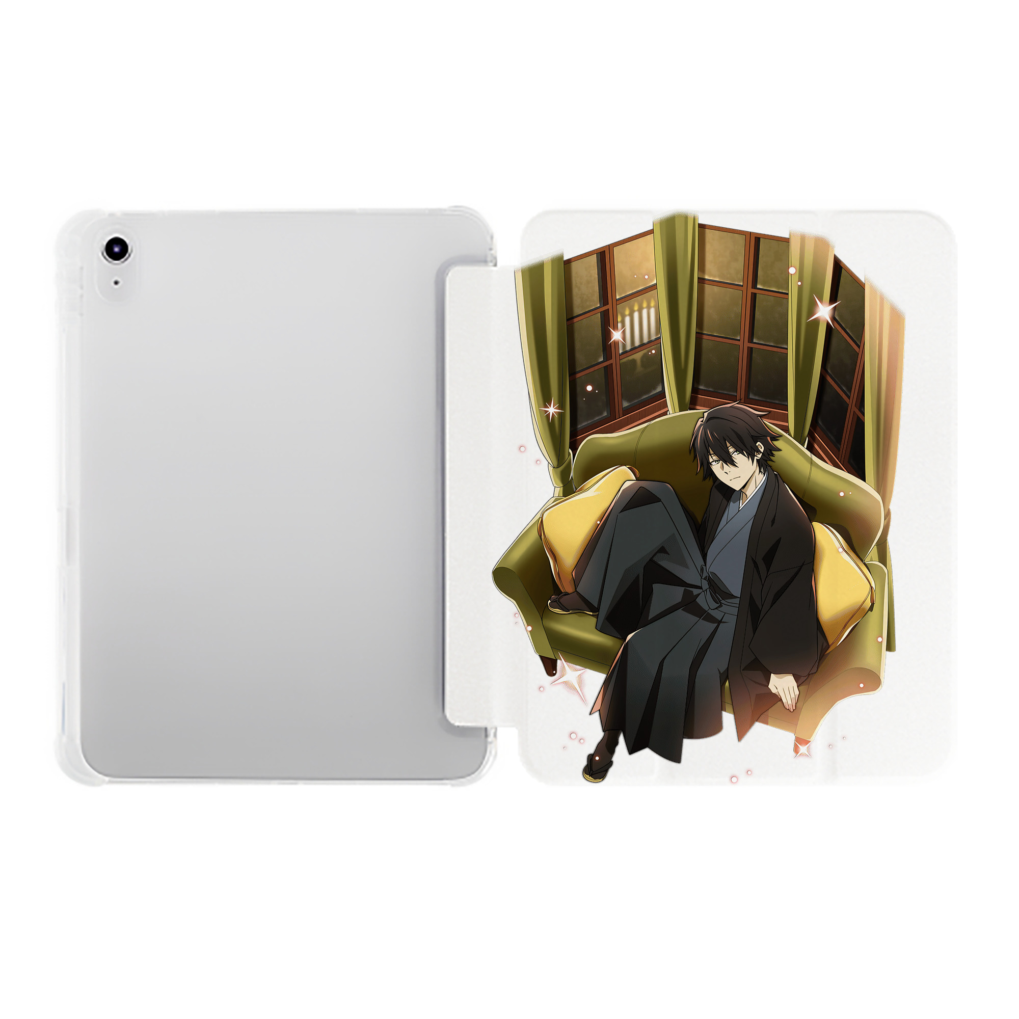 （画像用） 文豪ストレイドッグス Bungo Stray Dogs IPad ケース ペン収納付き 三つ折りスタンド PUレザー×シリコン 対応機種9.5/10.5/10.9インチ